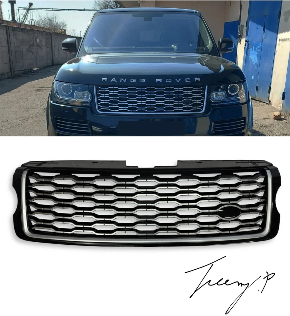 Range Rover Vogue L405 2013-2017 Front Grille 2018 Look Gloss Black and Silver
