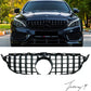 Mercedes C Class W205 C205 2015–2021 AMG GT Style Front Grille Gloss Black OEM