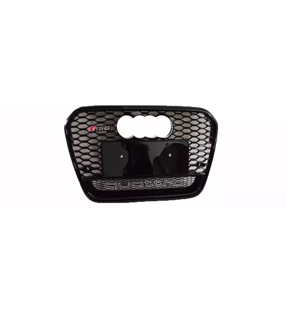 RS6 Style Gloss Black Front Main Grille Honeycomb Mesh for Audi A6 S6 C7 2013-2015