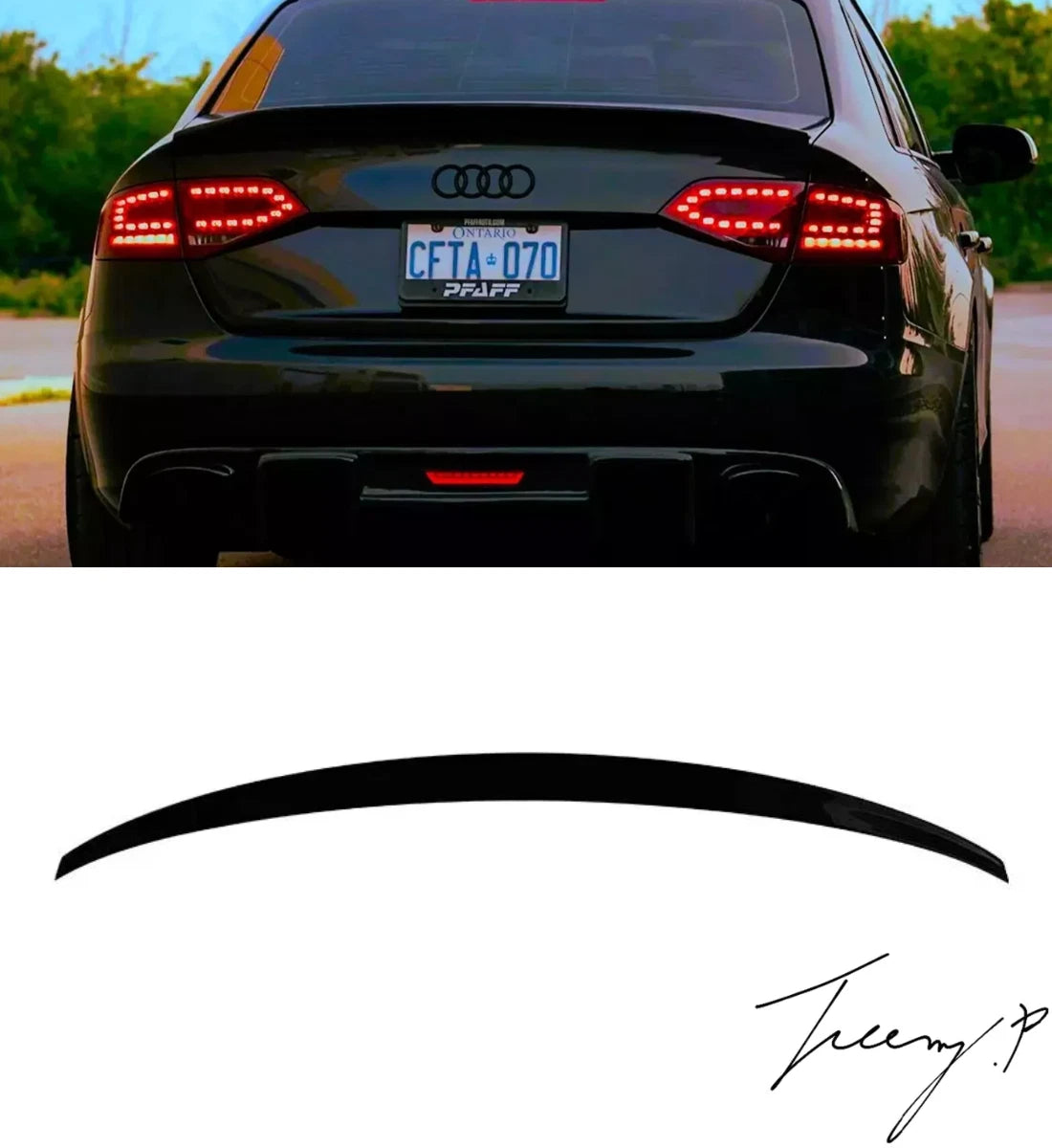 S4 Style Gloss Black Rear Boot Lip Spoiler Wing for Audi A4 B8.5 Facelift 2012-2016