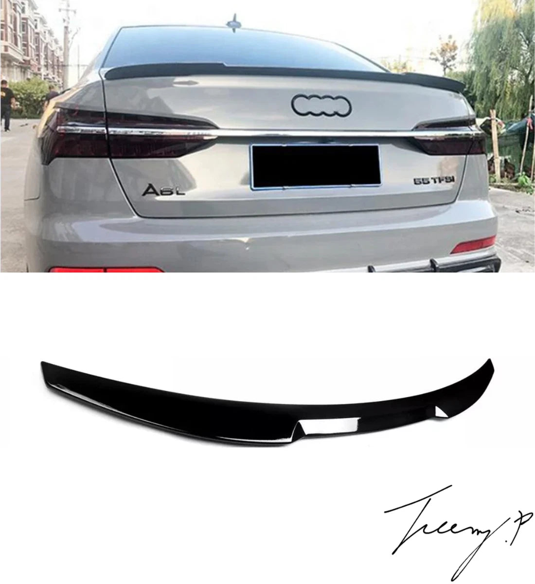 Audi A6 C8 (2018+) Gloss Black Rear M4 Style Boot Lip Spoiler Wing