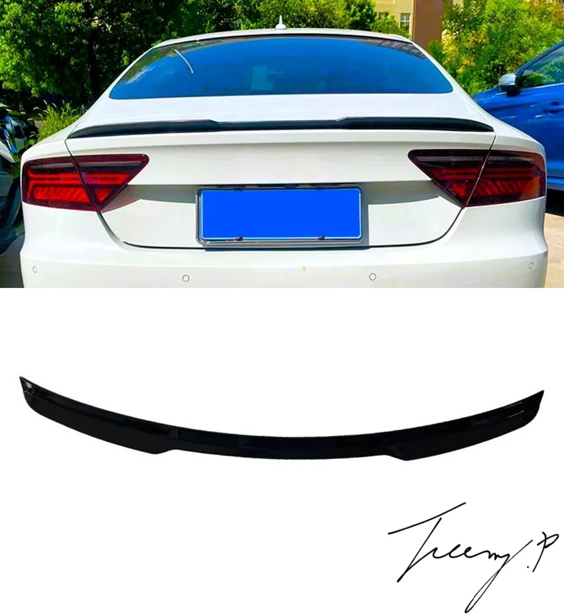 Gloss Black Rear Boot Lip Spoiler Wing Body Kit for Audi A7 S7 RS7 MK1 2012-2018