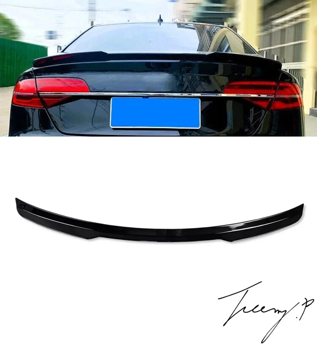 Audi A8 (2009–2017) Rear Boot Lip Spoiler Wing – Gloss Black