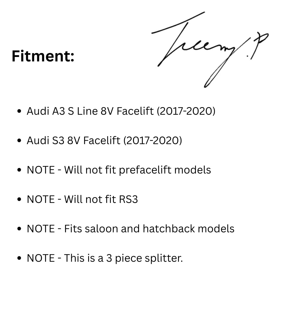 Audi A3 S3 S Line 8V (2017-2020) 