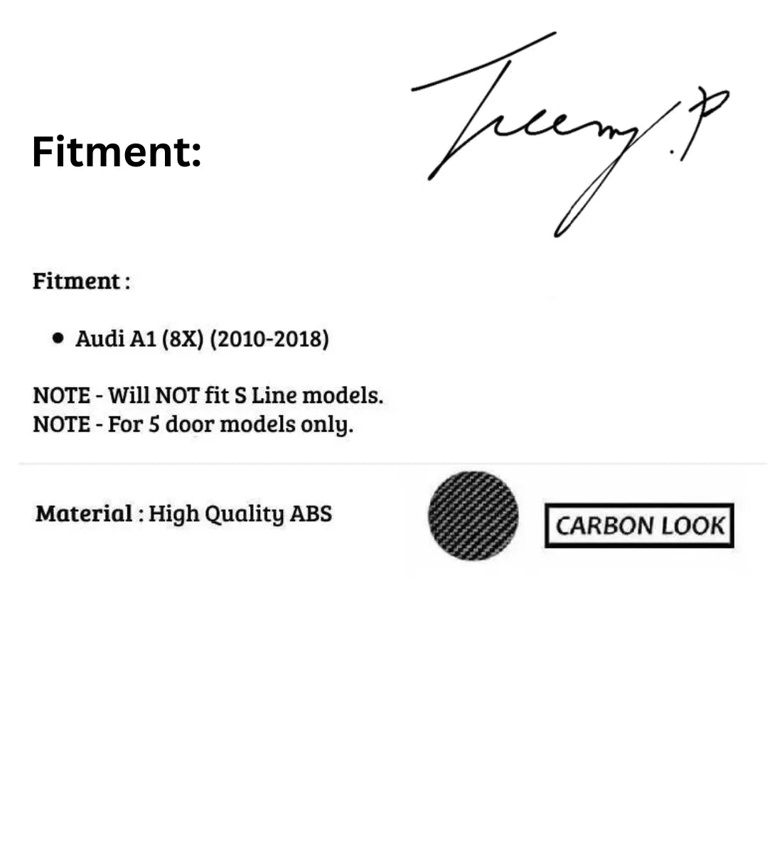 Audi A1 8X 5 Door (2010-2018) 