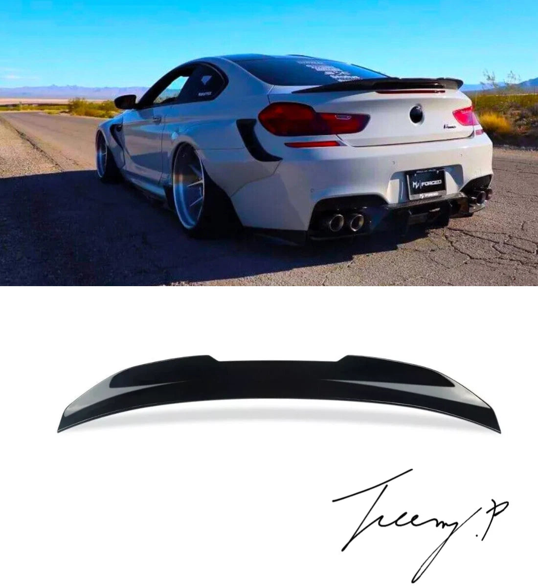 Gloss Black Rear High Kick Ducktail Boot Spoiler for BMW 6 Series M6 F13 2012-2018
