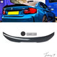 Carbon fiber-look PSM-style high kick ducktail spoiler installed on a 2014-2021 BMW 2 Series / M2 F22 Coupe / F87 M2