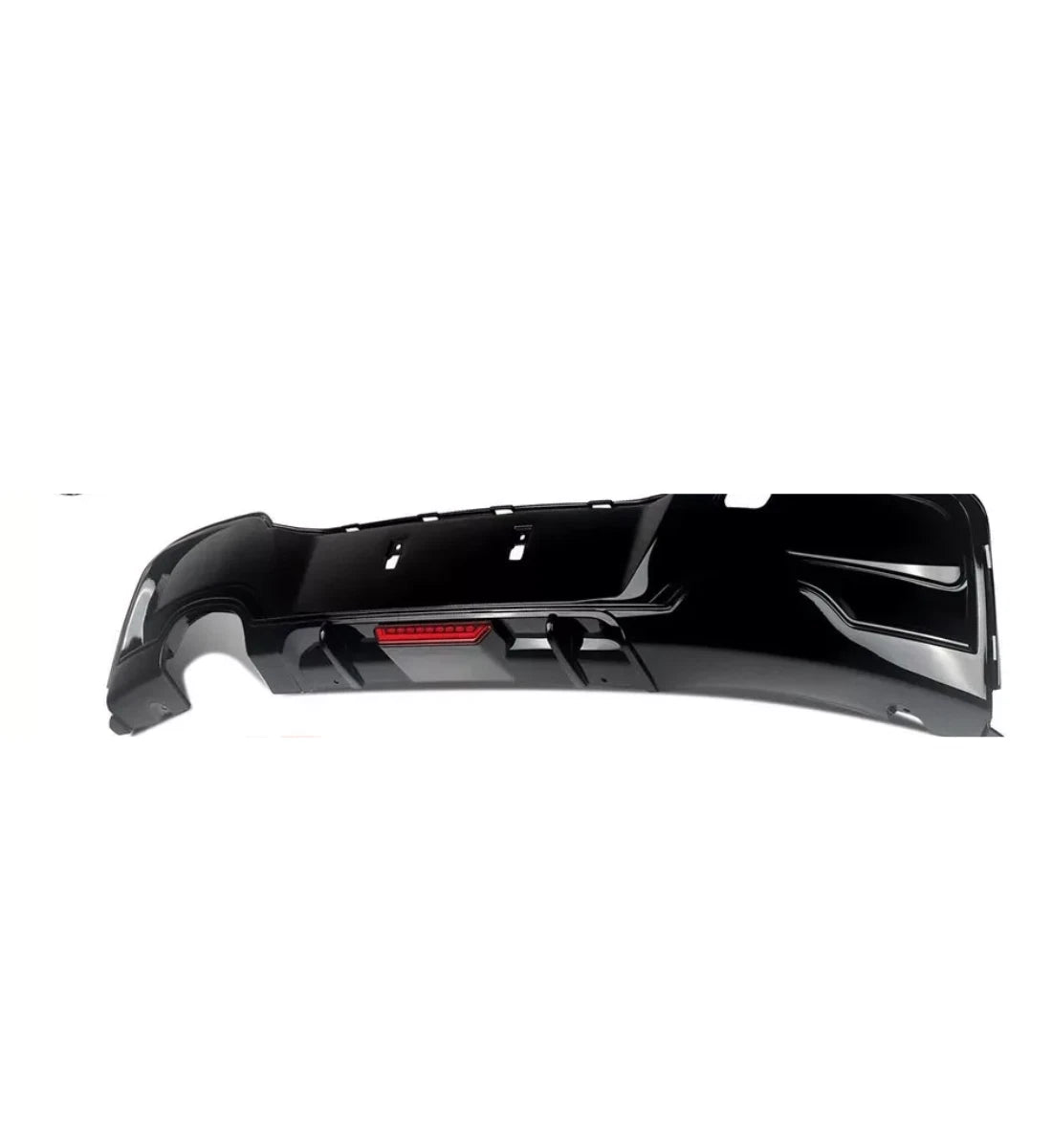 Carbon-look rear diffuser lip valance installed on a 2011-2015 BMW 1 Series Pre-LCI (F20 / F21)