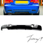 Gloss black rear valance diffuser spoiler installed on a 2006-2013 BMW 3 Series (E92 / E93) M Sport