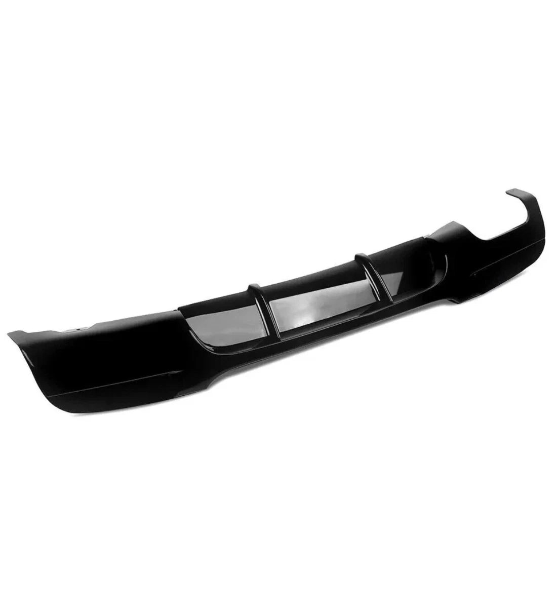 Gloss black rear valance diffuser spoiler installed on a 2006-2013 BMW 3 Series (E92 / E93) M Sport