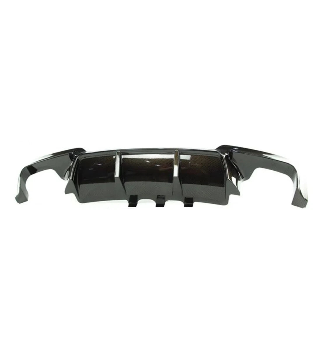 Carbon-look quad-exit rear diffuser installed on a 2010-2017 BMW 5 Series / M5 (F10 / F11) M Sport