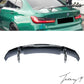 Gloss black big racing drift rear spoiler wing installed on a 2018-2026 BMW 3 Series (G20) / M3 (G80)