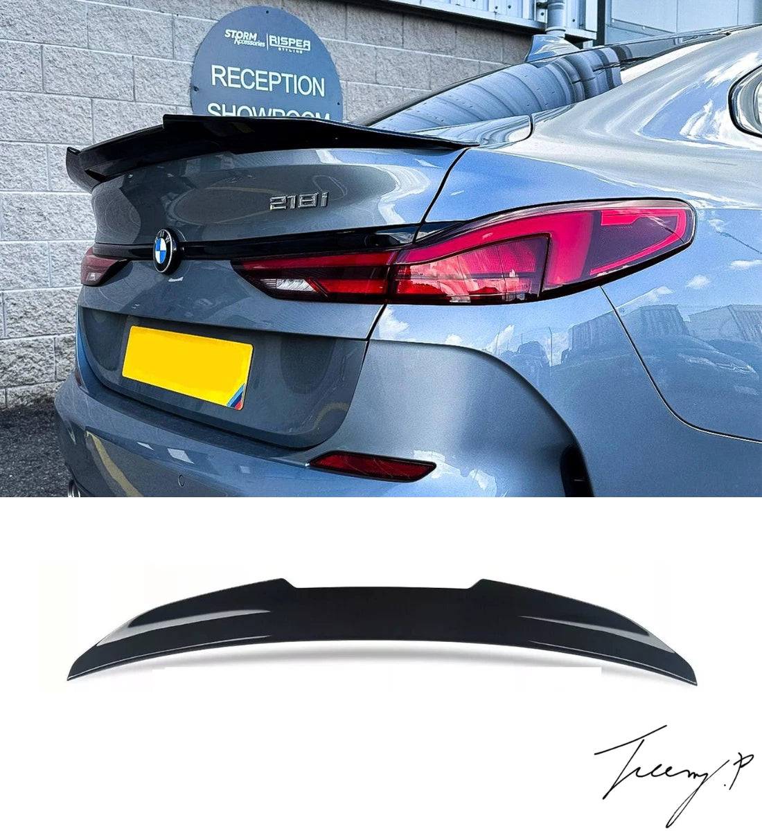 BMW 2 Series F44 Gran Coupe (2021+) Gloss Black Rear High Kick PSM Ducktail Spoiler