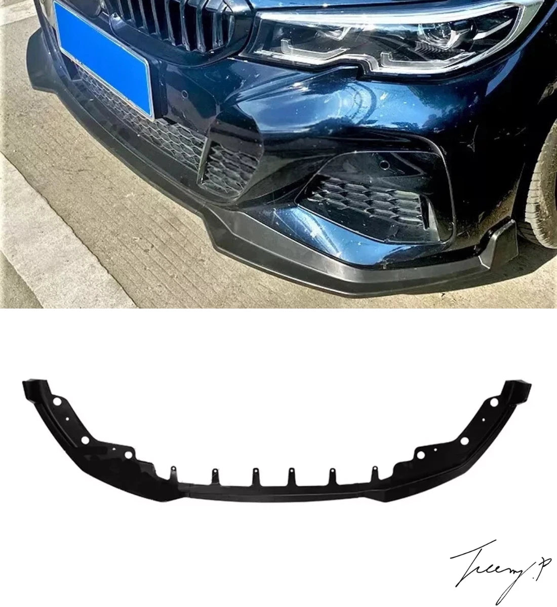 BMW 3 Series G20 (2020+) Gloss Black MP Style Front Splitter Spoiler Lip