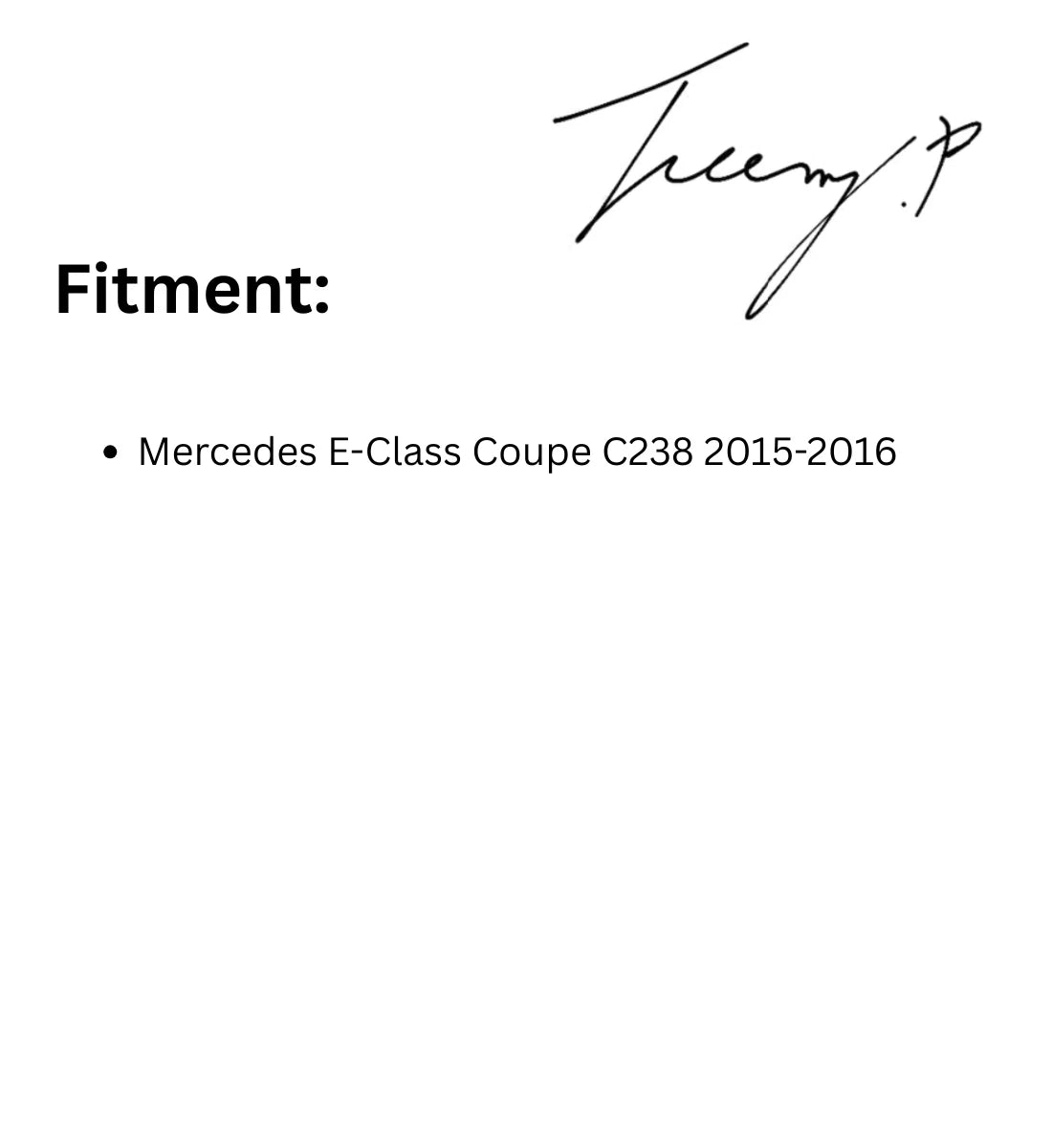 Mercedes E-Class Coupe C238 (2015-2016)