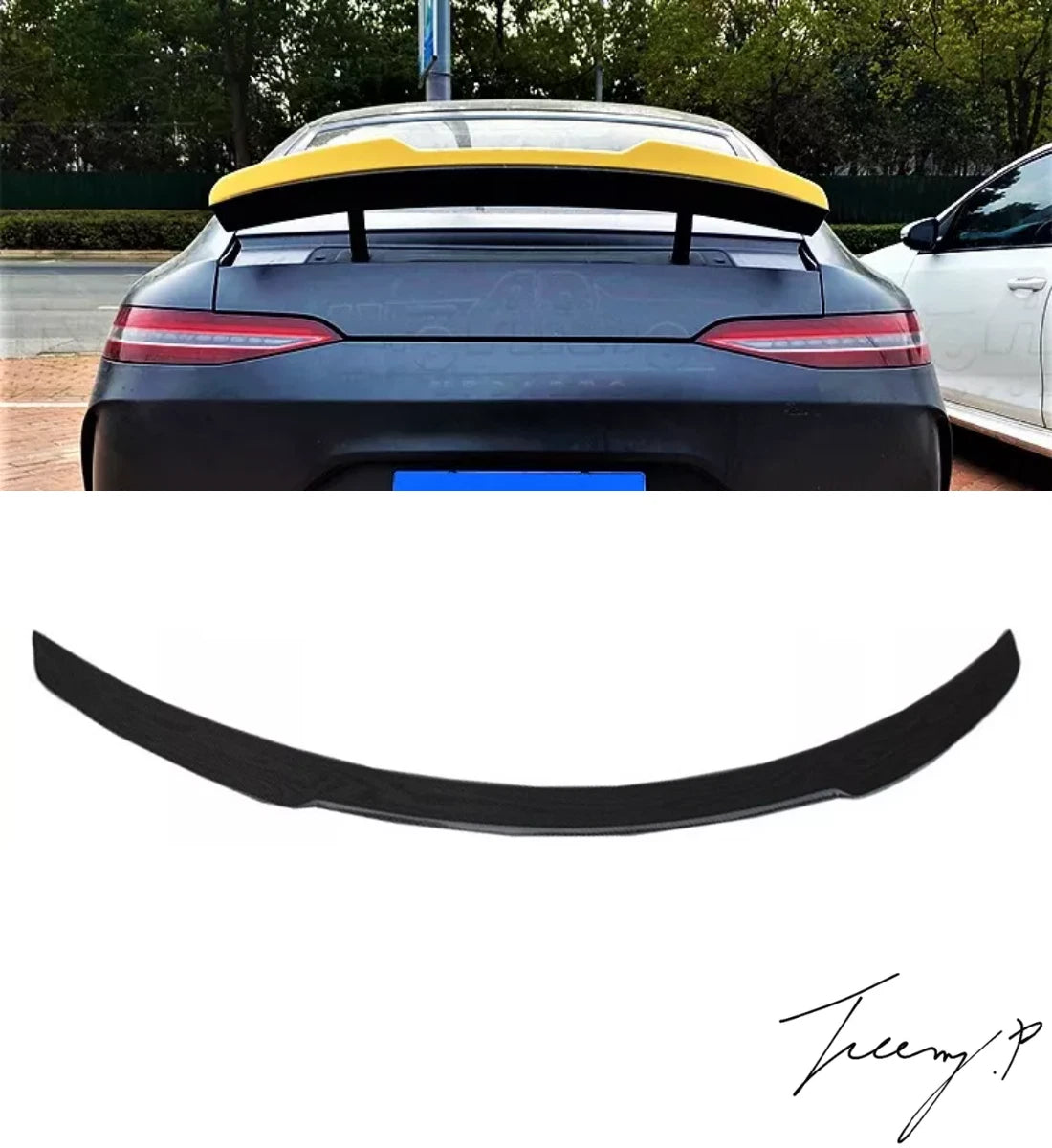 MERCEDES AMG GT X290 COUPE 4 DOOR  2018+ GLOSS BLACK REAR BOOT LIP SPOILER BODYKIT