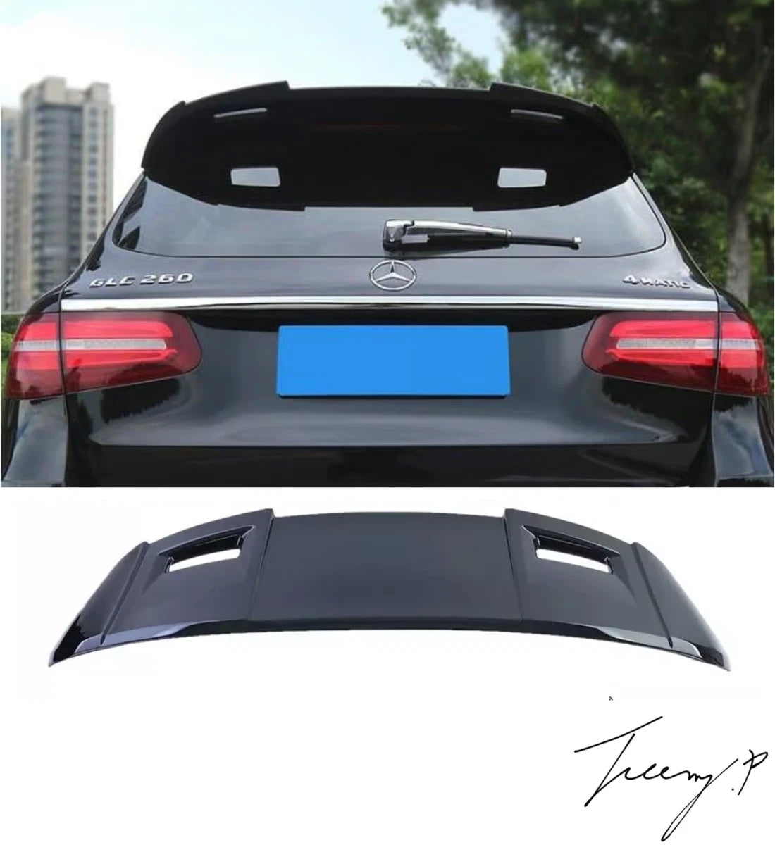Mercedes GLC Class W253 (2015+) Gloss Black Rear Roof Spoiler Boot Wing Lip SUV