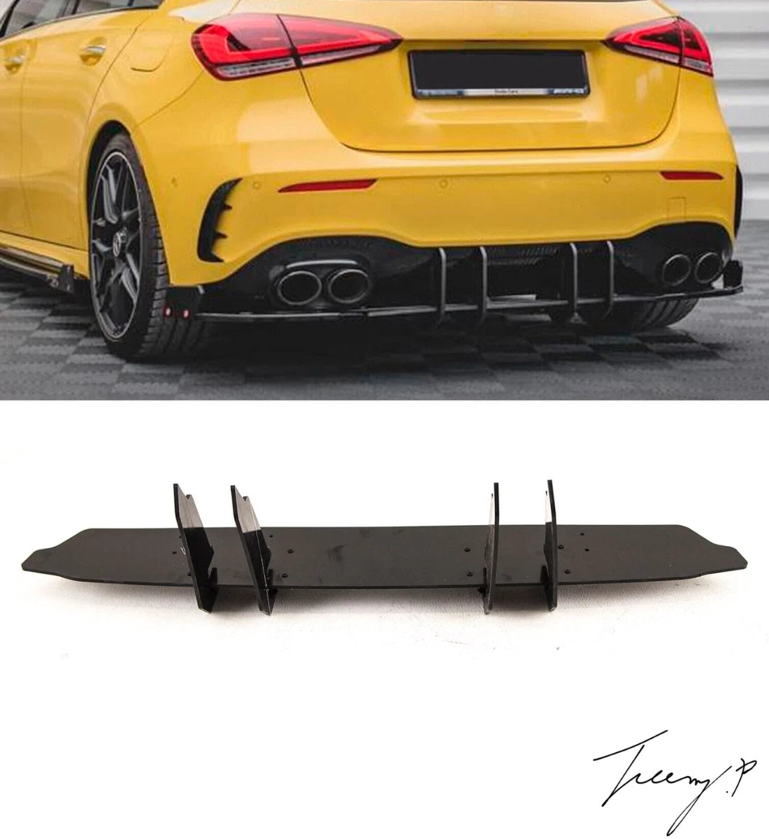 Mercedes Benz A Class W177 (2019+) Rear Blade Diffuser Lip