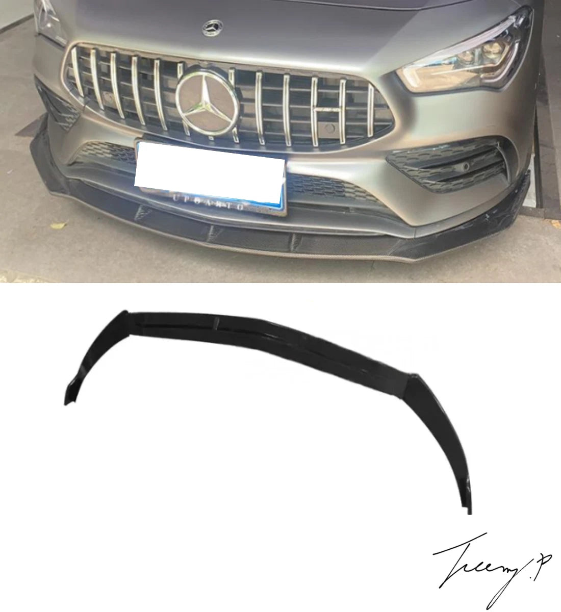 Mercedes Benz CLA W118 (2020) Gloss Black Front Splitter Spoiler Lip