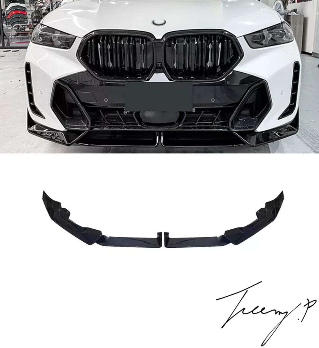 BMW X6 G06 M-Sport (2023+) Gloss Black Front Bumper Lip Spoiler Splitters