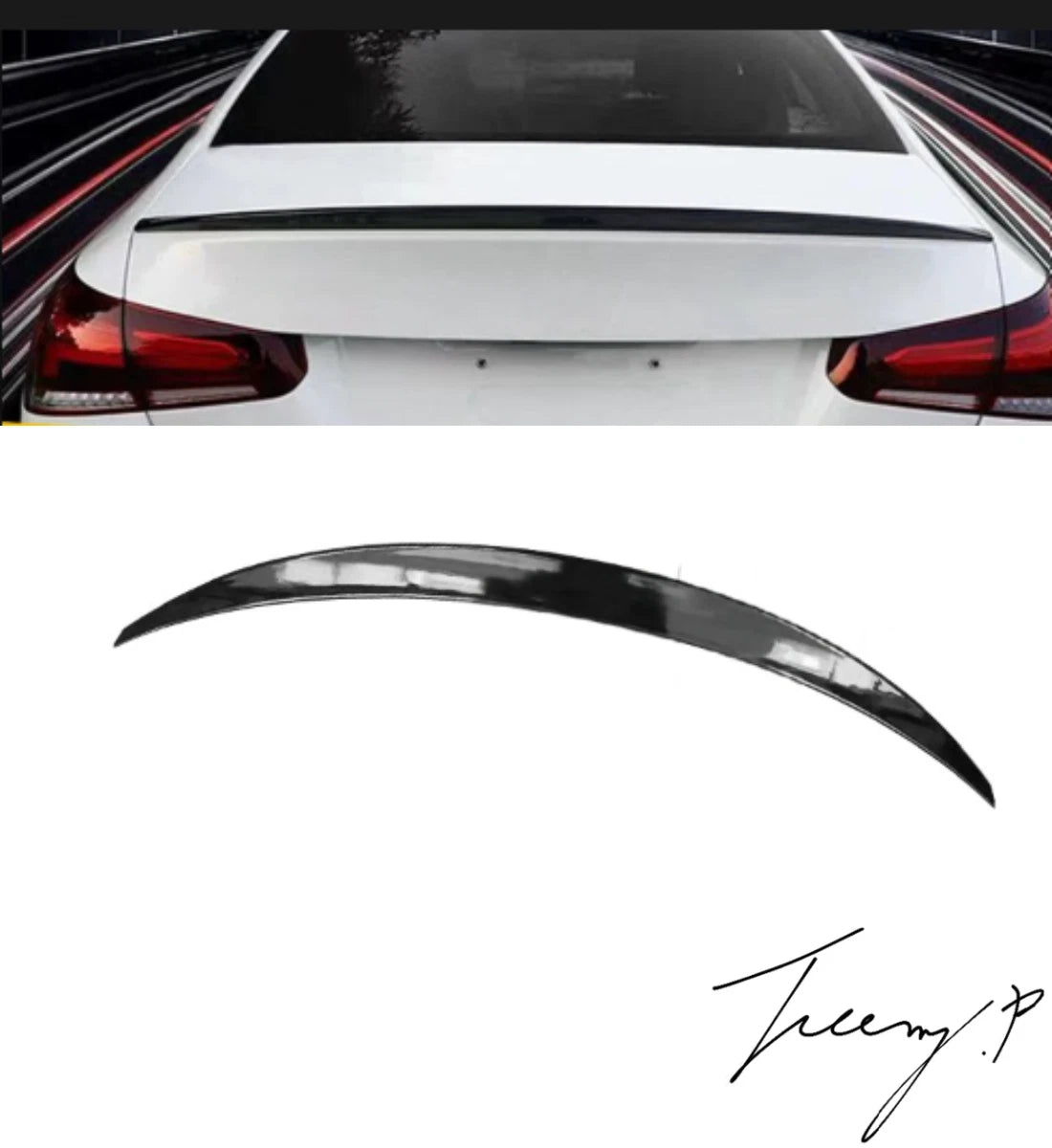 Mercedes Benz A-Class A200 Sedan (2019) Gloss Black Rear Trunk Spoiler Wing