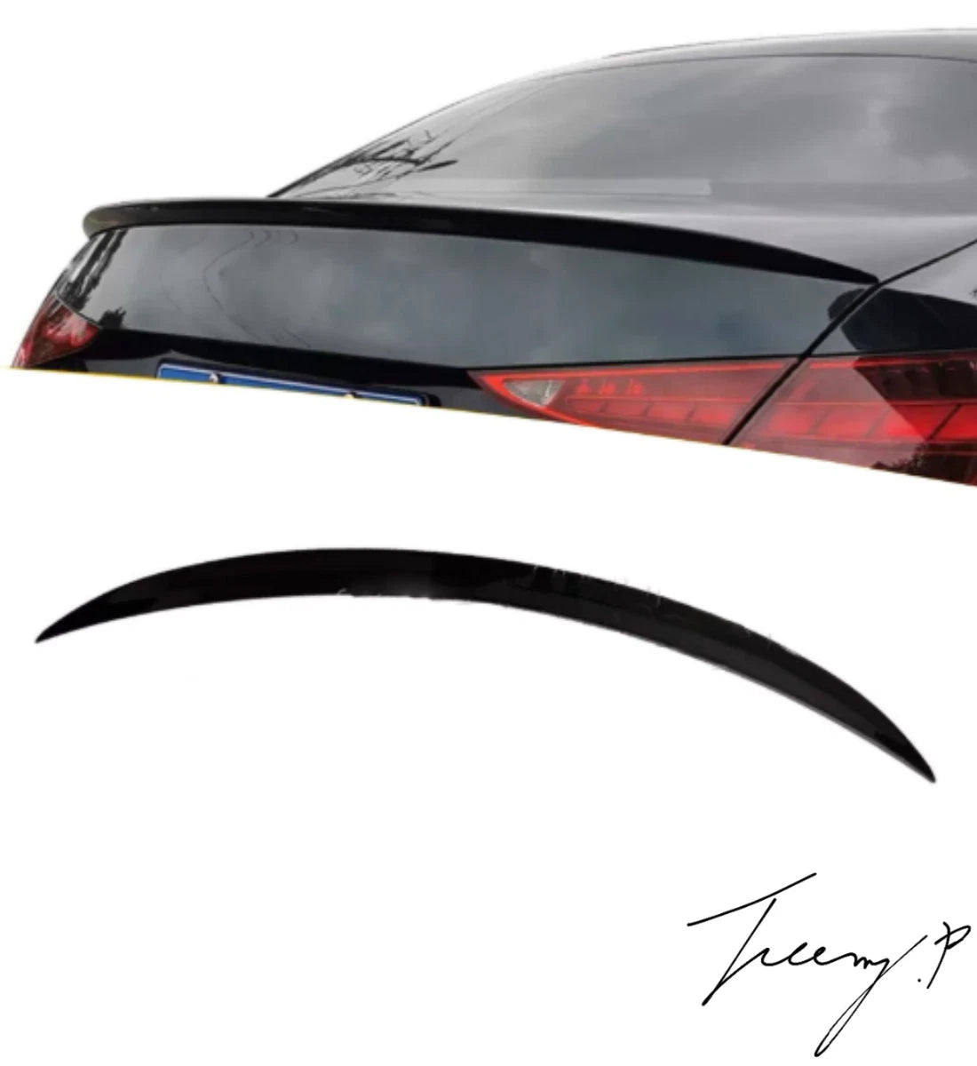 MERCEDES C CLASS W206 2022+ C43 STYLE REAR TRUNK SPOILER GLOSS BLACK
