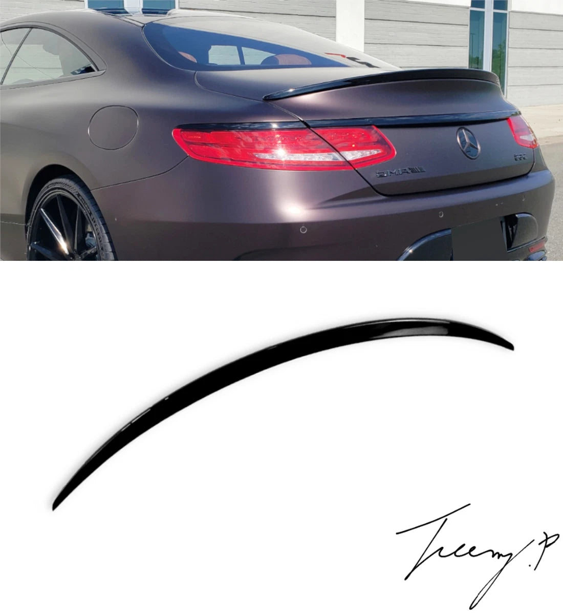 MERCEDES S CLASS COUPE C217 (2014-2020) GLOSS BLACK REAR SPOILER BOOT SPOILER