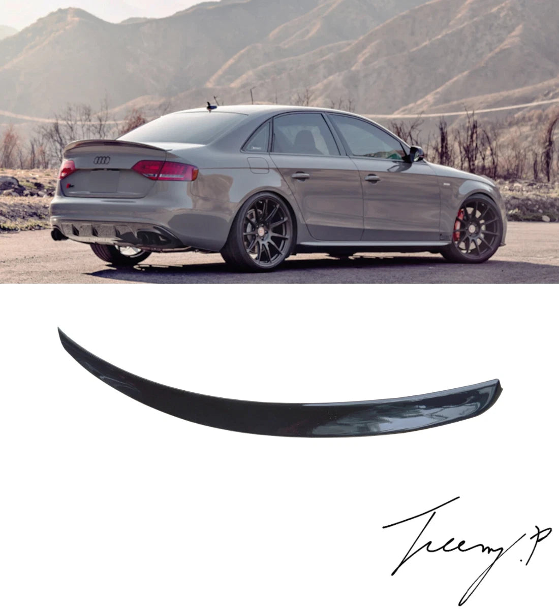 AUDI A4 B8 (2013-2016) S4 Style Gloss Black Rear Boot Spoiler
