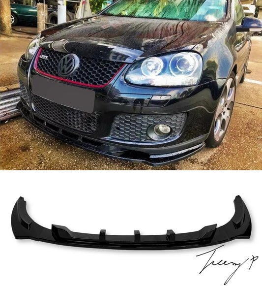 VW GOLF MK5 GTI (2003-2008) FRONT LIP SPLITTER 3 PIECE GLOSS BLACK