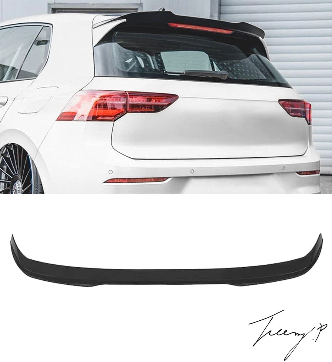 VW Golf 8 Pro/R-line (2021+) Style 2 Gloss Black Rear Spoiler