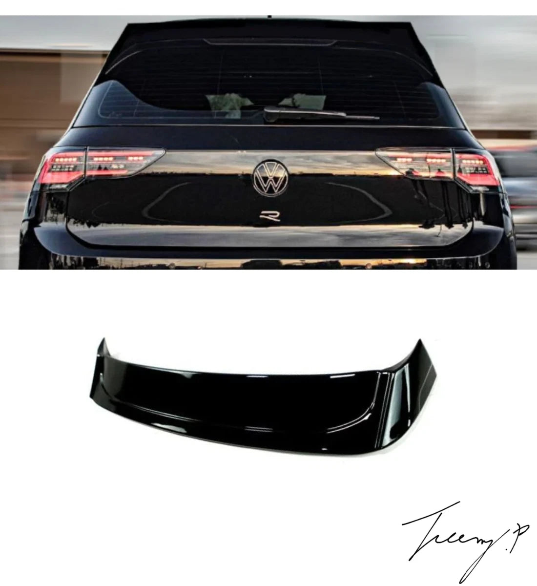 VW Golf MK8 GTI (2020+) Osir Style Rear Spoiler in Gloss Black
