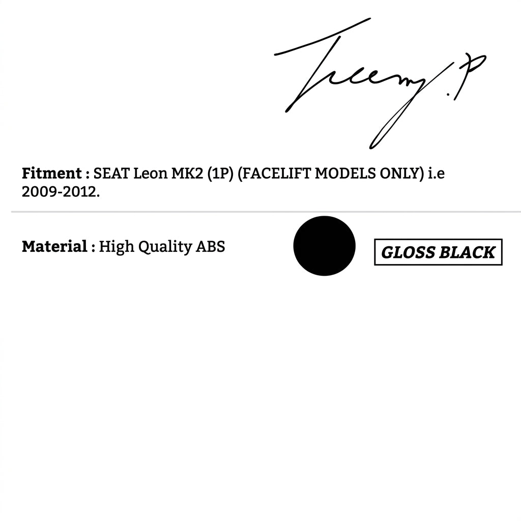 SEAT Leon MK2 1P Facelift 2009-2012 Gloss Black ABS Rear Boot Roof Spoiler Wing Lip Kit