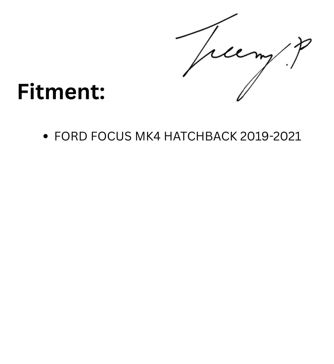 Ford Focus Hatchback (2019-2020) ST Style Rear Spoiler(Ecoboost)