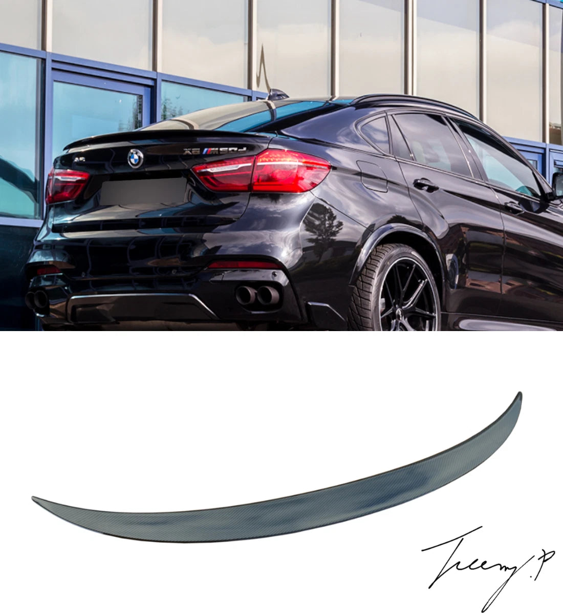 BMW X6 F16 (2014-2019) GLOSS BLACK REAR BOOT SPOILER LIP