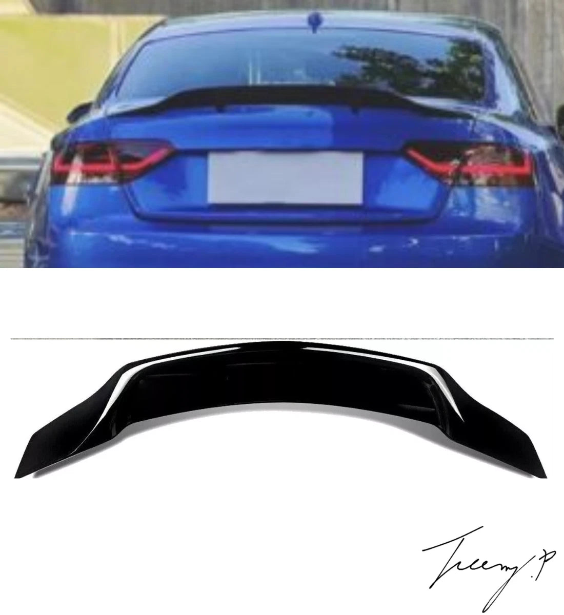AUDI A5 Coupe/Sportback (2017+) Gloss Black R Style Rear Spoiler