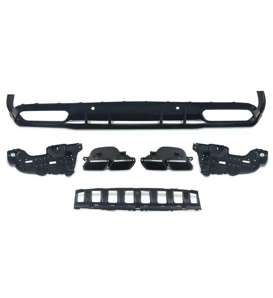 MERCEDES C CLASS A205 C205 COUPE AMG 2015 - 2023 C63 S STYLE REAR DIFFUSER WITH TAIL PIPES BODYKIT