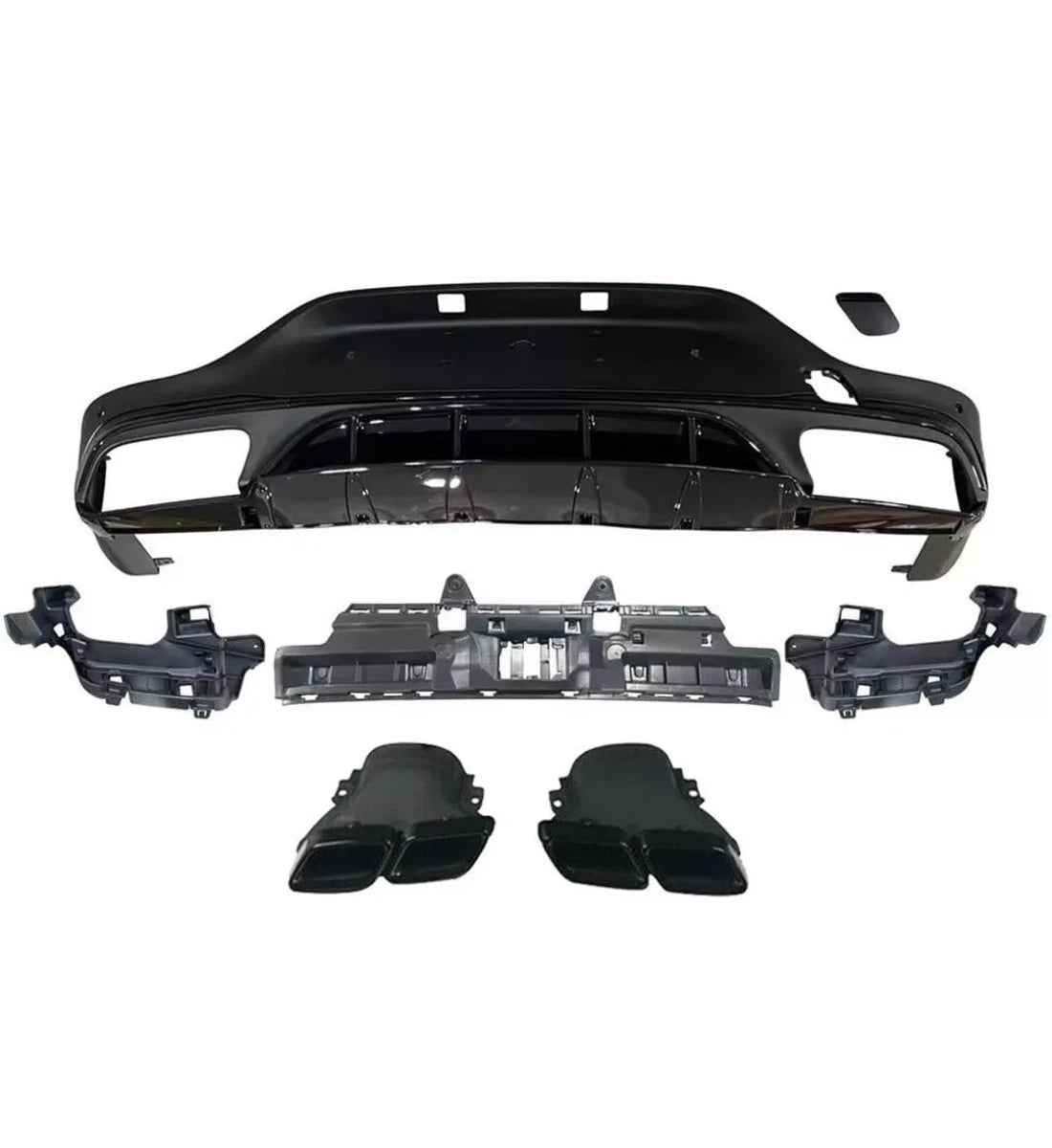 Mercedes GLC C253 Coupe (2016+) AMG GLC63 Style Rear Diffuser with Black Pipes