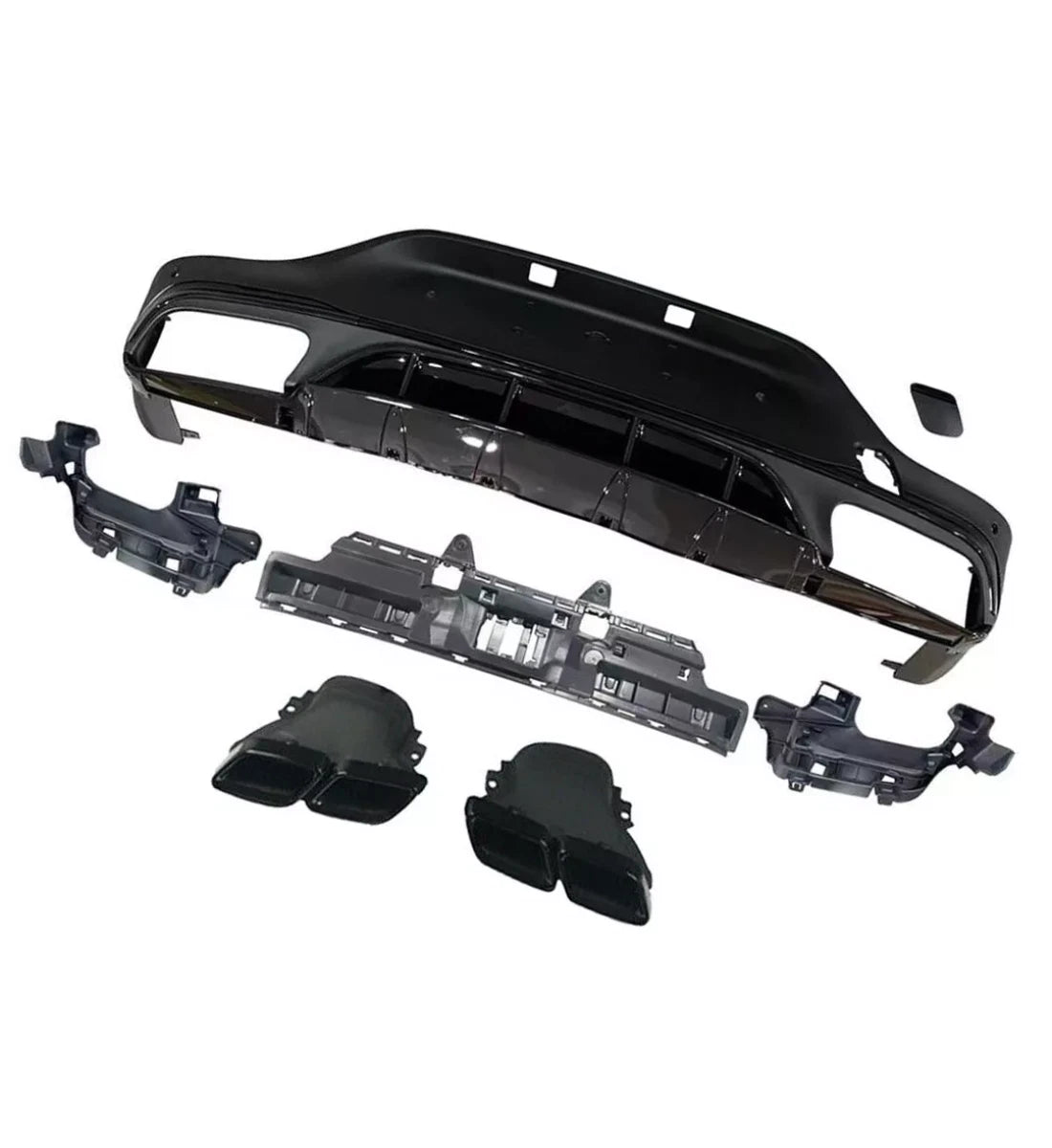 Mercedes GLC C253 Coupe (2016+) AMG GLC63 Style Rear Diffuser with Black Pipes