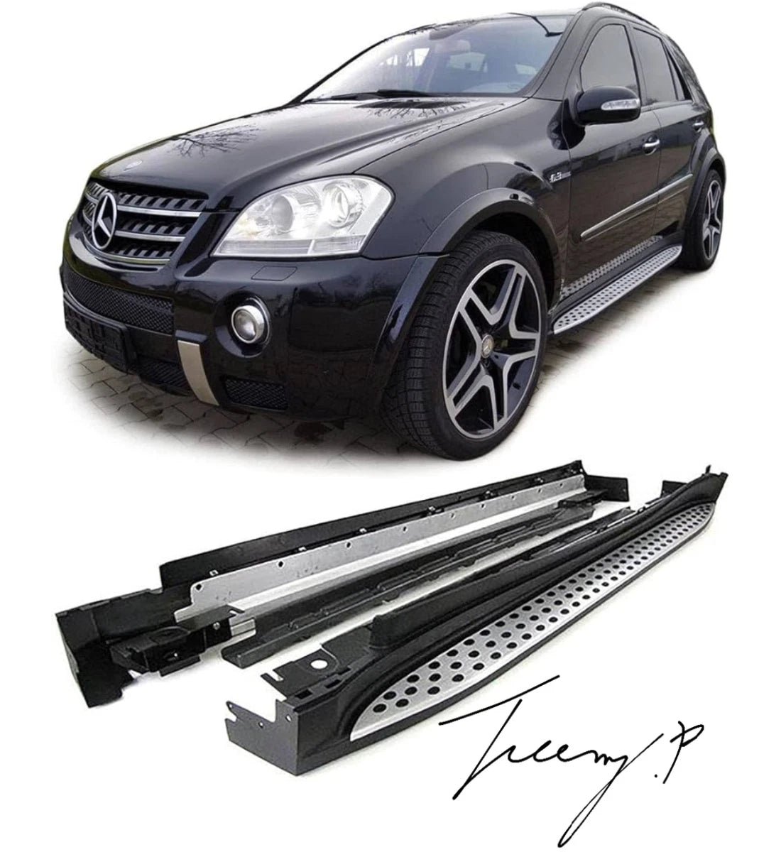 Mercedes M-Class ML W164 (2005–2011) Aluminium Silver Side Steps Running Board