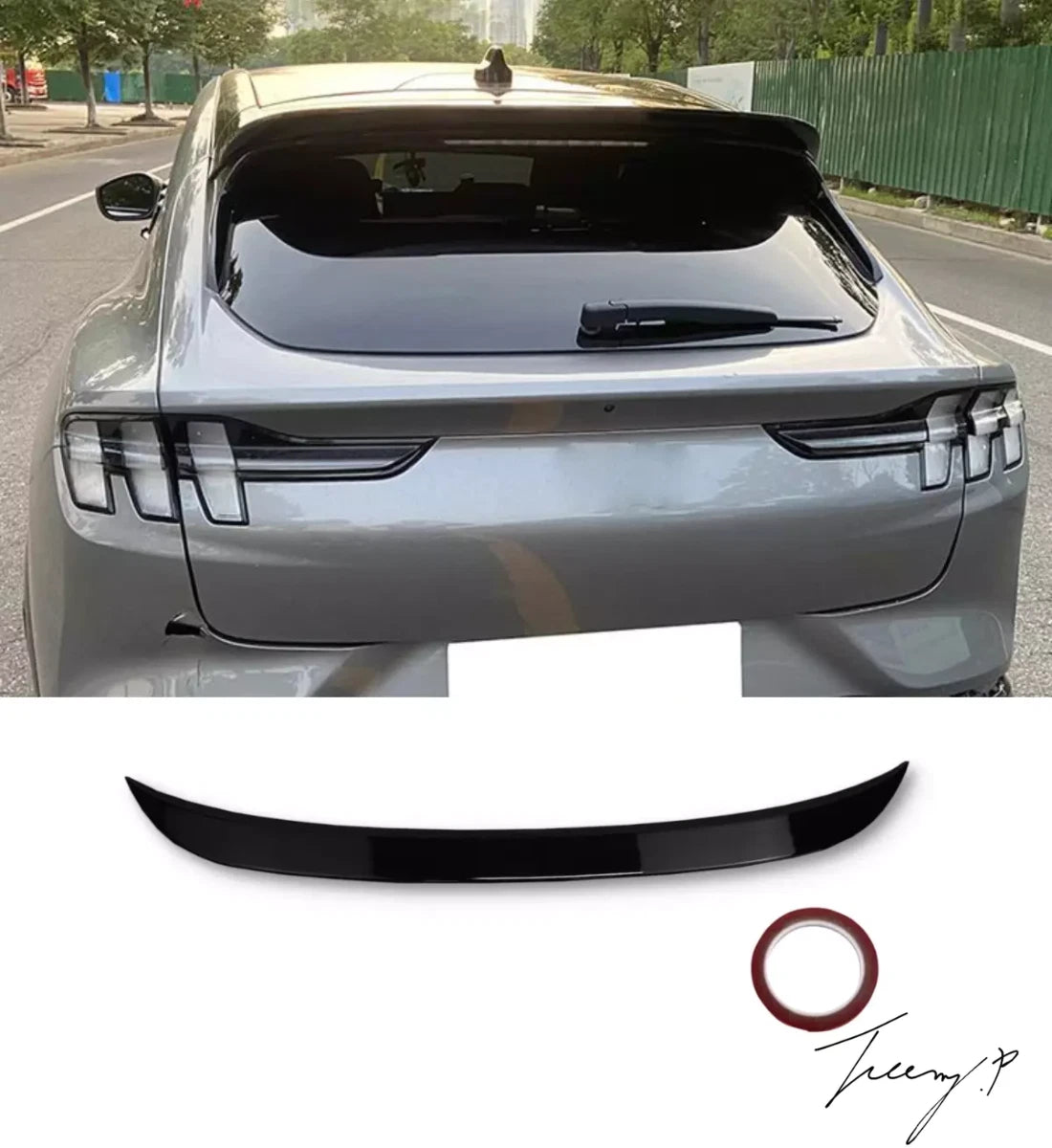 Ford Mustang Mach-E (2021+) Rear Roof Spoiler - Gloss Black