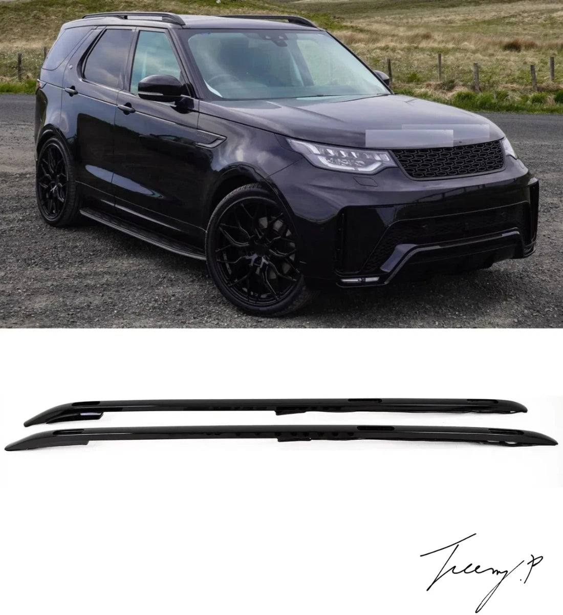 Land Rover Discovery 5 L462 2017 - 2026 Gloss Black Aluminium Roof Rails Bars Rack