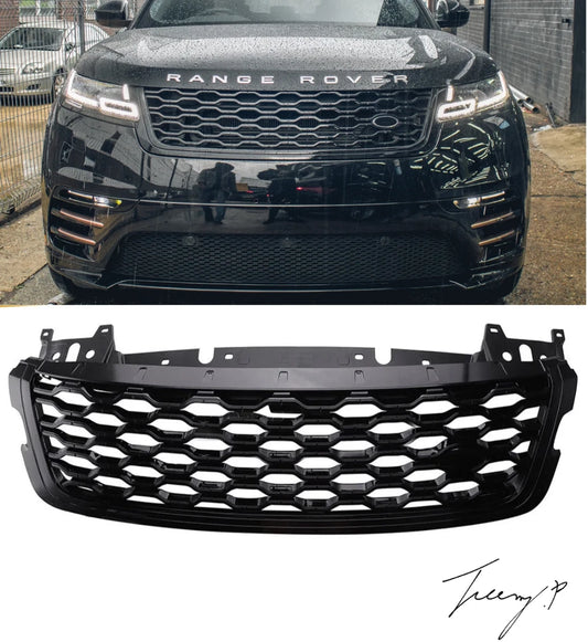 Range Rover Velar SVA Style Front Bumper Grill Grille Gloss Black (2017+)
