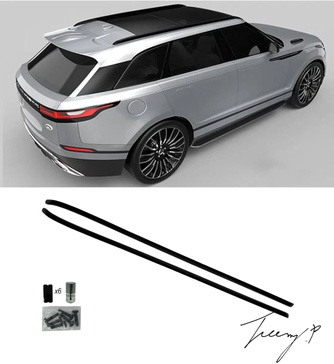Range Rover Velar L560 Aluminium Roof Rails Bars Gloss Black (2017+)