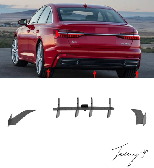 Audi A6 (C8) S-Line (2018-2023) Rear Bumper Diffuser Shark Chin Spoiler Lip