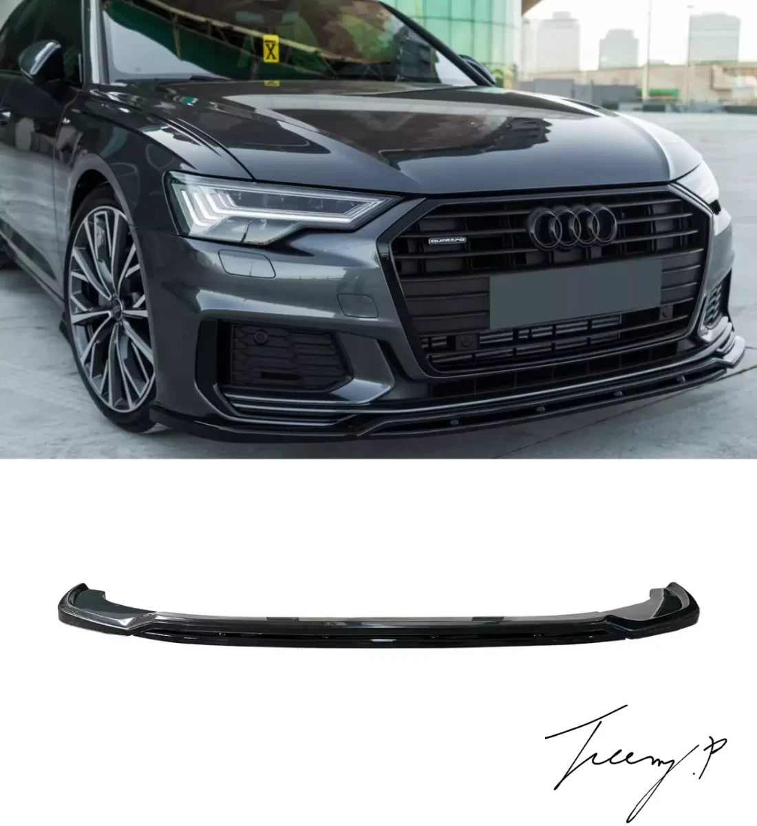 Audi A6 (C8) S-Line (2018+) Front Splitter - High-Performance Front Bumper Upgrade for Sedan & Avant