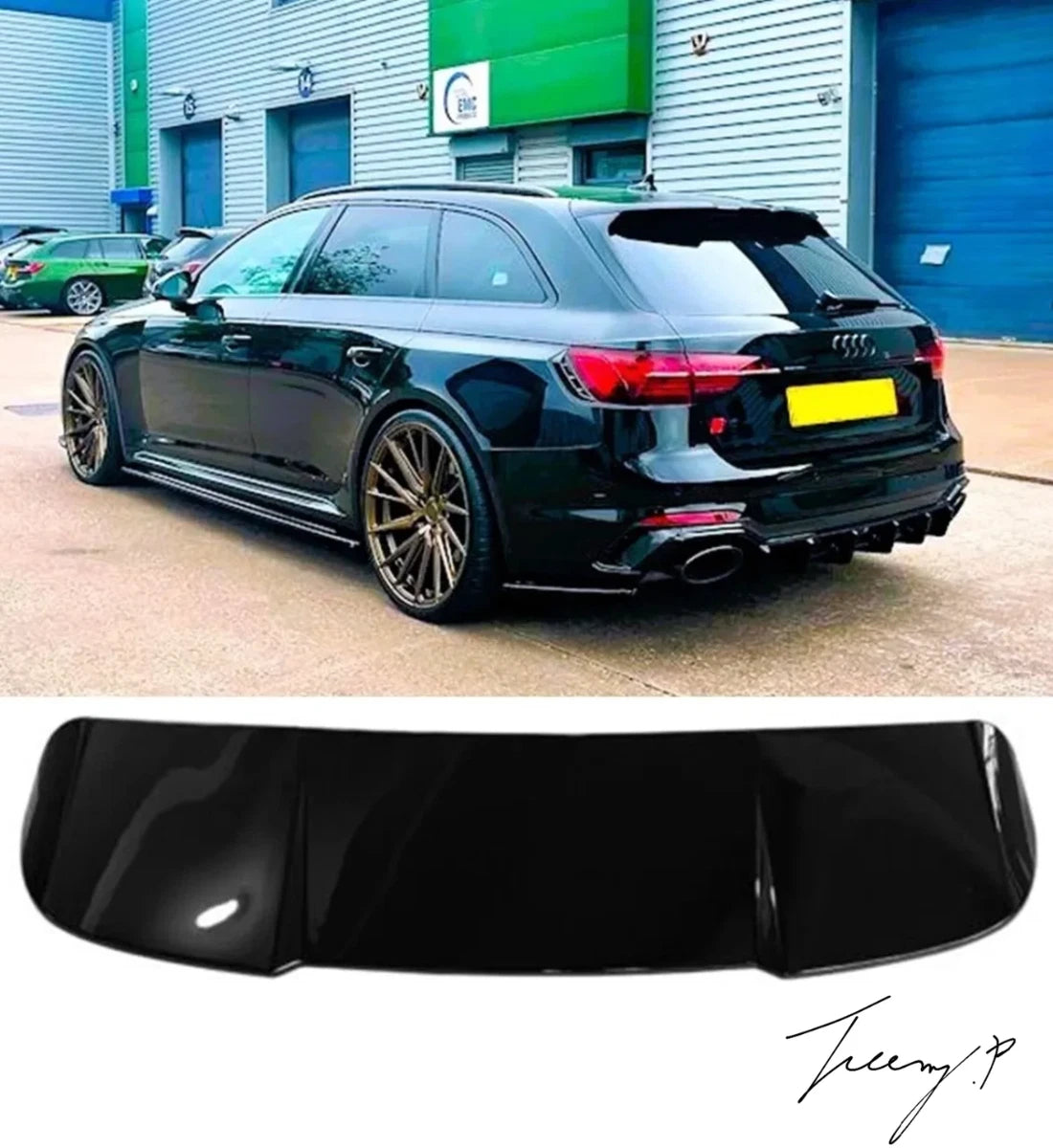 Audi A4 B9 Avant 2017 - 2024 RS4 Look Gloss Black Rear Roof Boot Spoiler