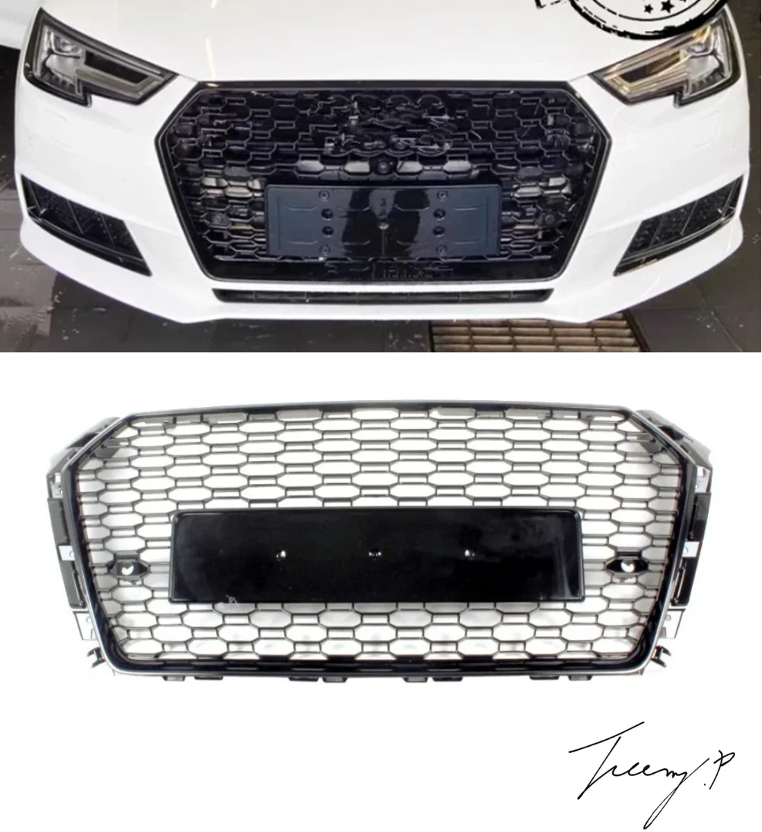 Audi A4 B9 S-Line (2015-2019) RS-Style Gloss Black Grille Grill Upgrade