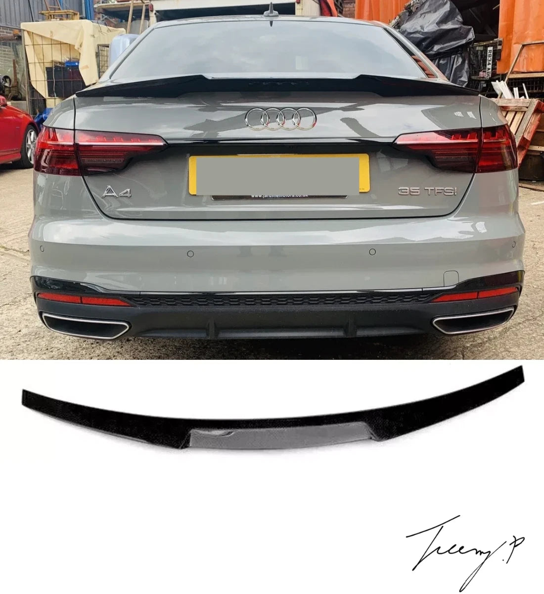 Audi A4 B9 S Line Edition (8W2) Rear Spoiler Lip – Gloss Black Boot Trunk Spoiler (2017–2023)