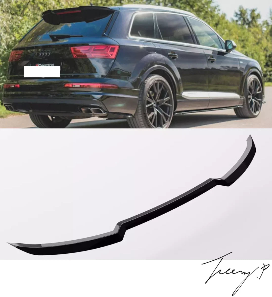 Audi Q7 S Line (2016+) Gloss Black Rear Roof Spoiler