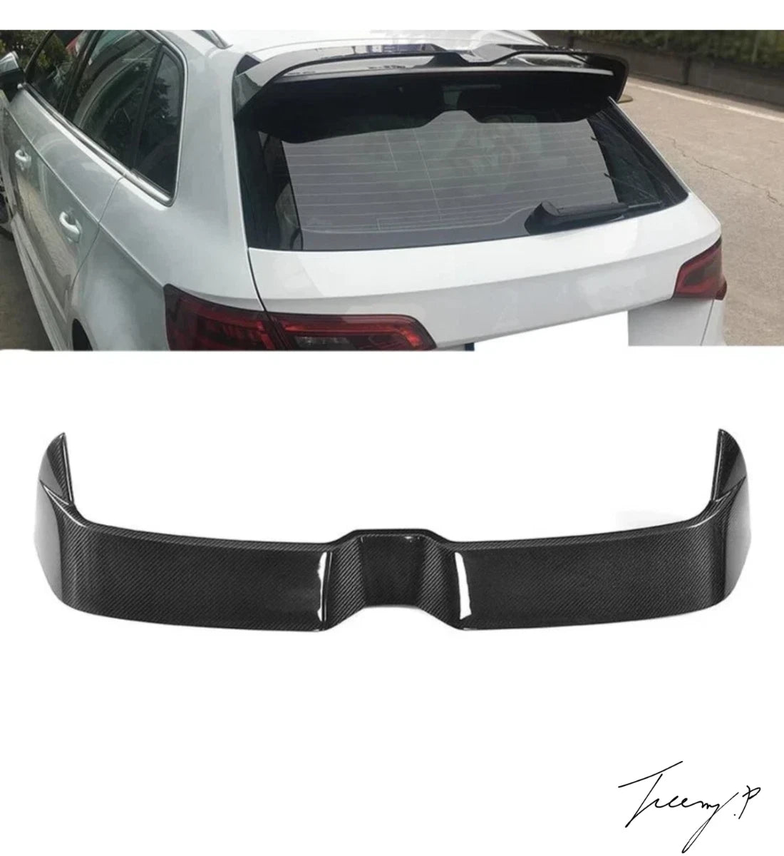 Audi RS3 8Y Sportback (2020+) Carbon Fibre look Rear Boot Roof Spoiler